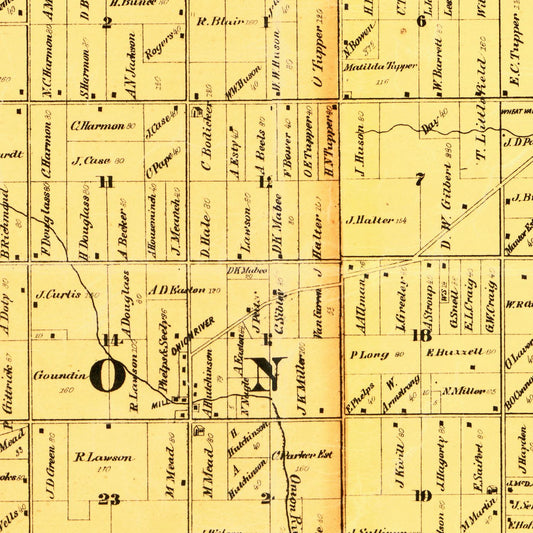 Vintage Map of Sheboygan County, Wisconsin, 1862