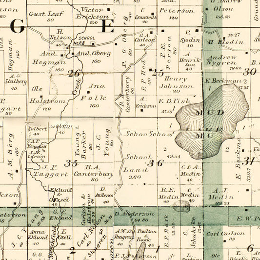 Vintage Map of Isanti County, Minnesota, 1898