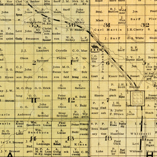 Vintage Map of Todd County, Minnesota, 1890
