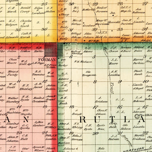 Vintage Map of Sargent County, North Dakota, 1899