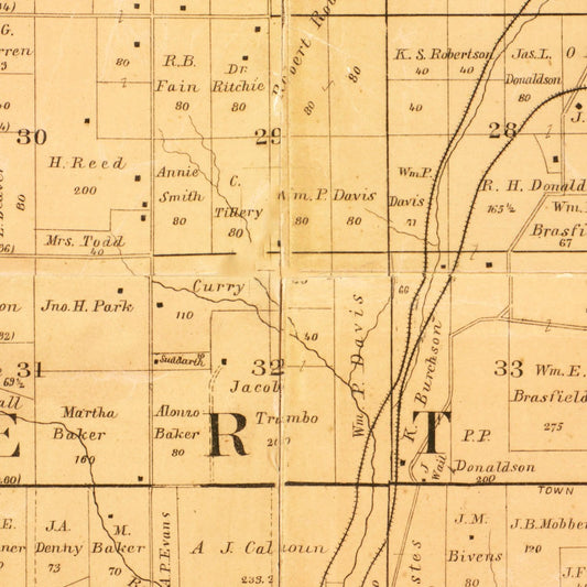 Vintage Map of Clay County, Missouri, 1887