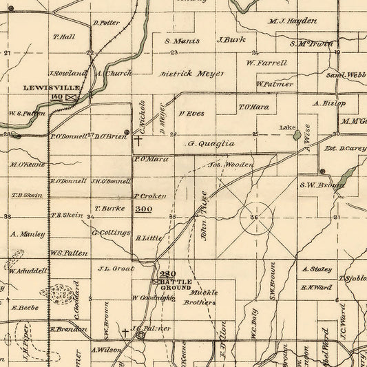 Vintage Map of Clark County, Washington, 1888