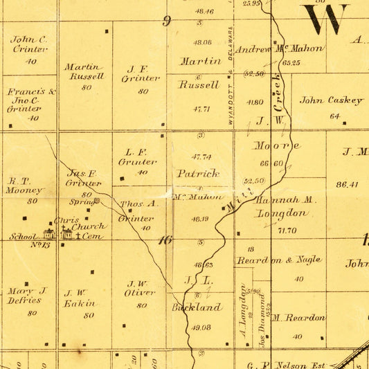 Vintage Map of Wyandotte County, Kansas, 1885