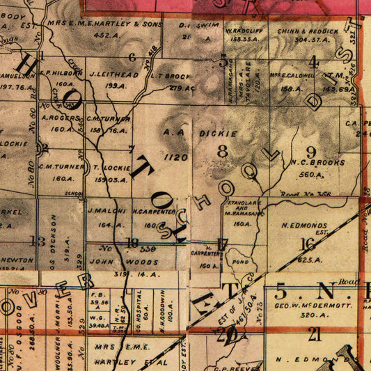 Vintage Map of Solano County, California, 1890