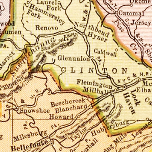 Vintage Map of Pennsylvania, 1903