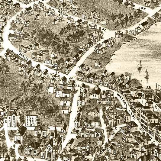 Vintage Map of Exeter, New Hampshire, 1877