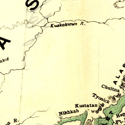 Vintage Map of Alaska, 1897