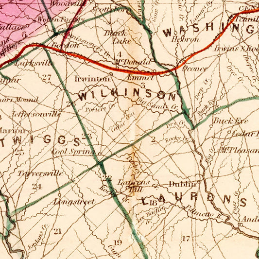 Vintage Map of Georgia, 1849