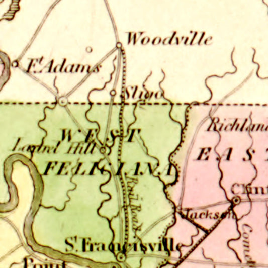 Vintage Map of Louisiana, 1848