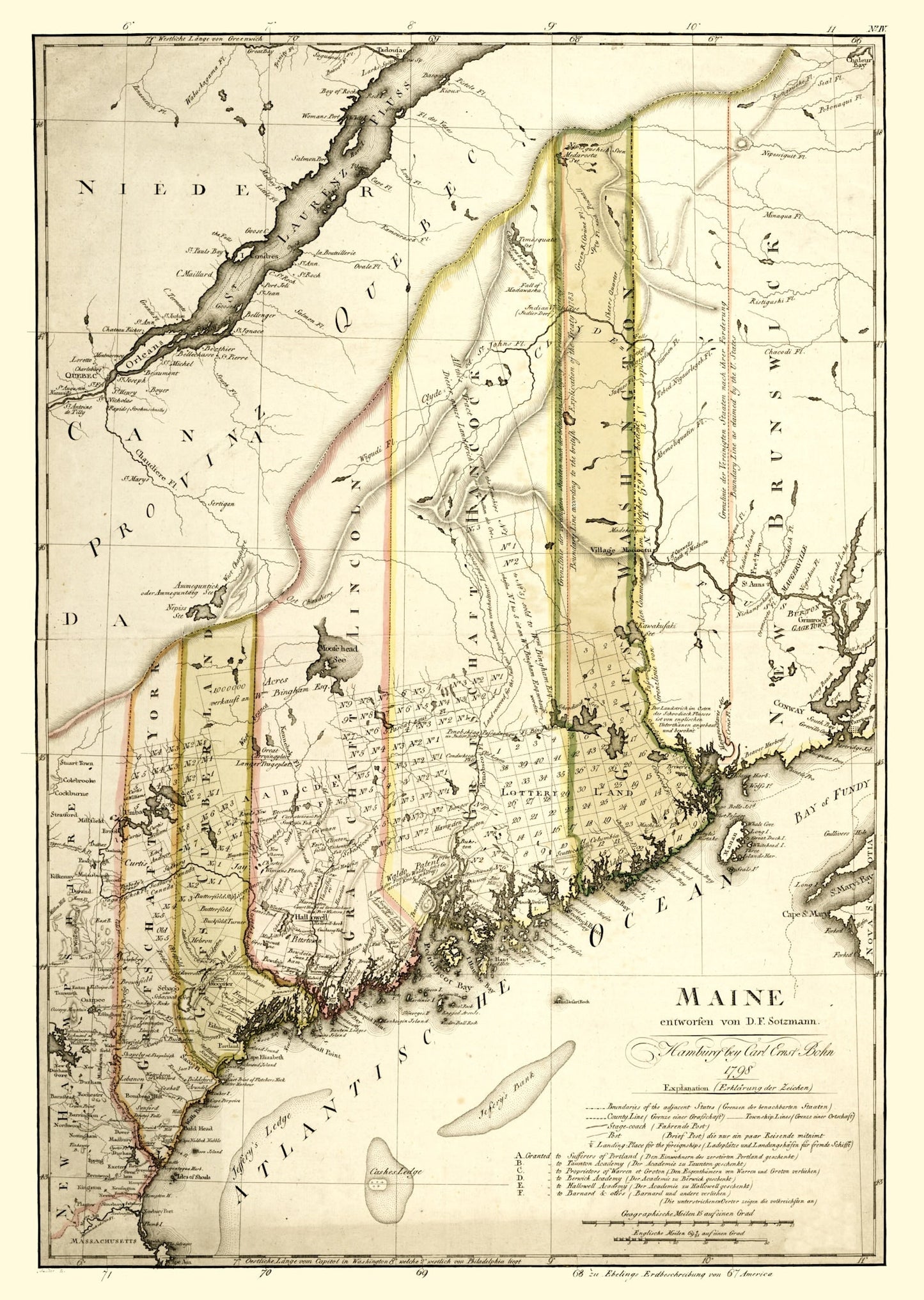 Vintage Map of Maine, 1798