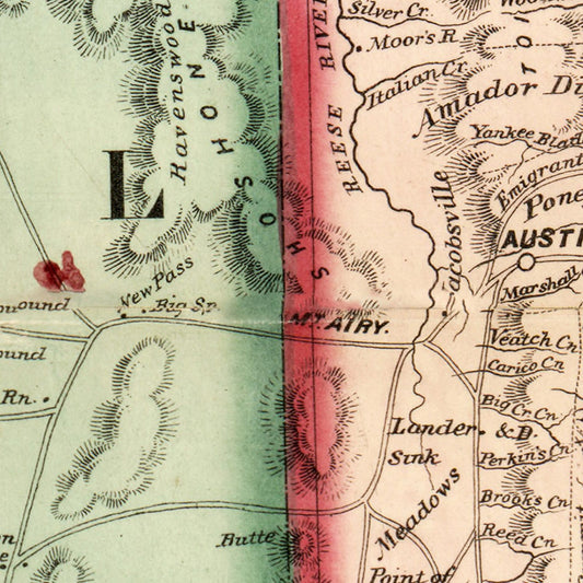 Vintage Map of Nevada, 1866