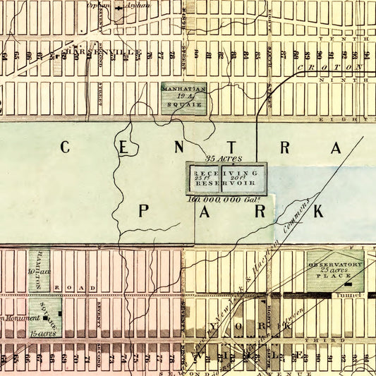Vintage Map of New York State, 1857