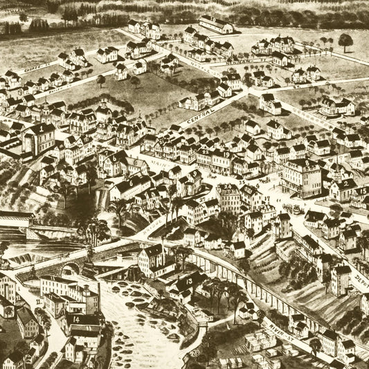 Vintage Map of Hillsborough Bridge, New Hampshire, 1884