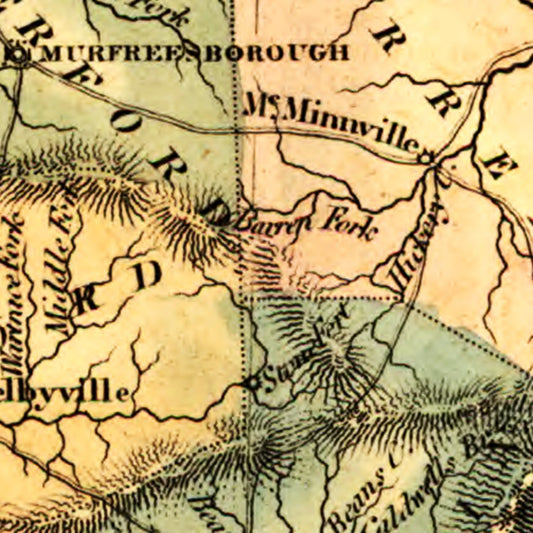 Vintage Map of Tennessee, 1826