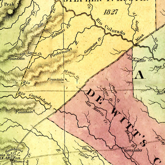 Vintage Map of Texas, 1837