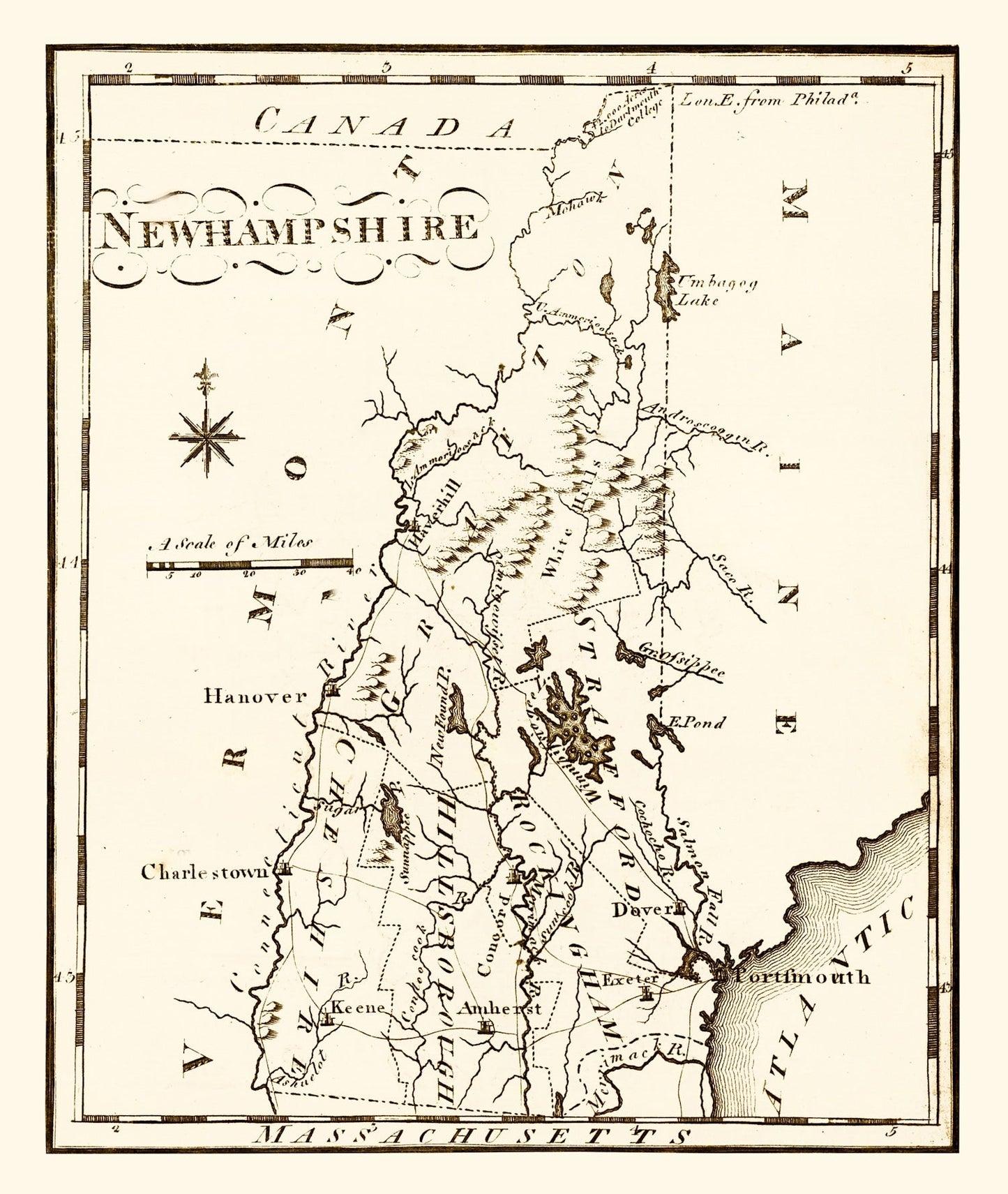 Vintage Map of New Hampshire, 1795