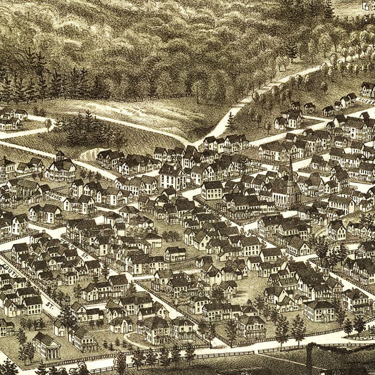 Vintage Map of Bellows Falls, Vermont, 1886