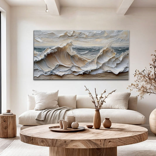 Ocean Waves Coastal Canvas Wall Art