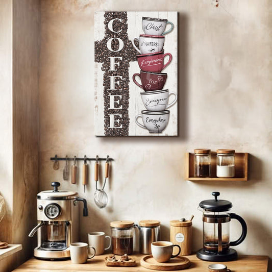 COFFEE Faith Sign Canvas Wall Art IV