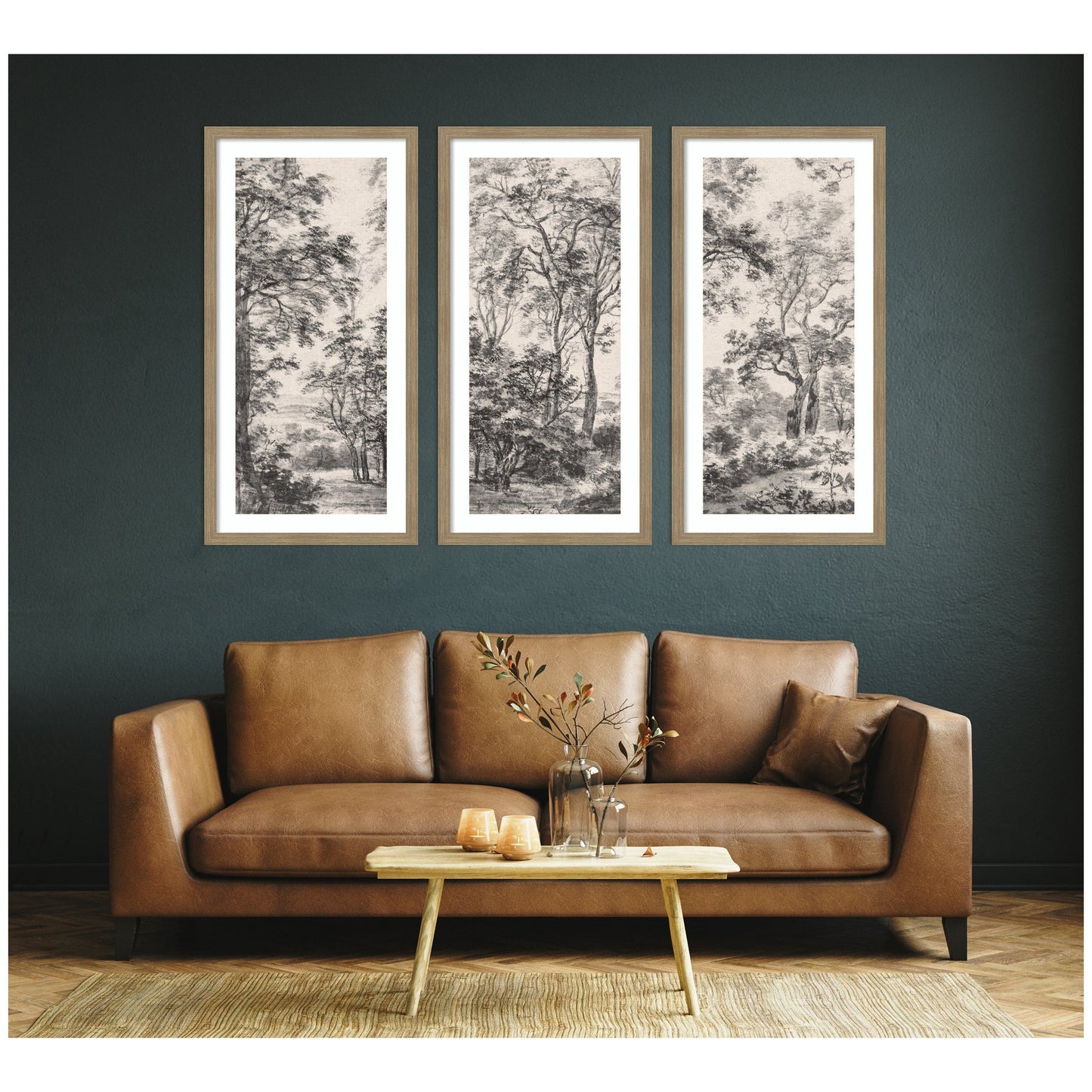 Wooded Landscape Wall Art Set of 3 Prints