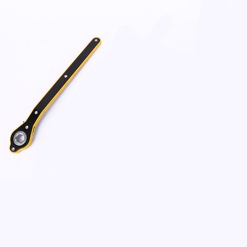 Yellow wrench on a white background