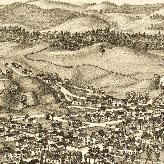 Vintage Map of Morrisville, Vermont, 1889
