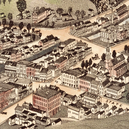 Vintage Map of Montpelier, Vermont, 1884