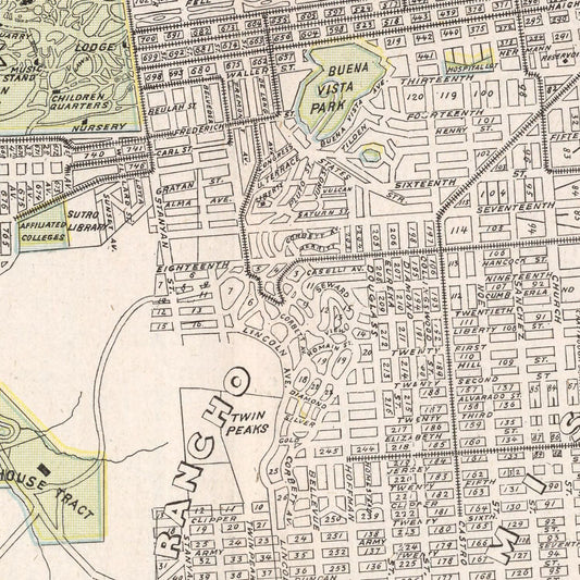 Vintage Map of San Francisco, California, 1901