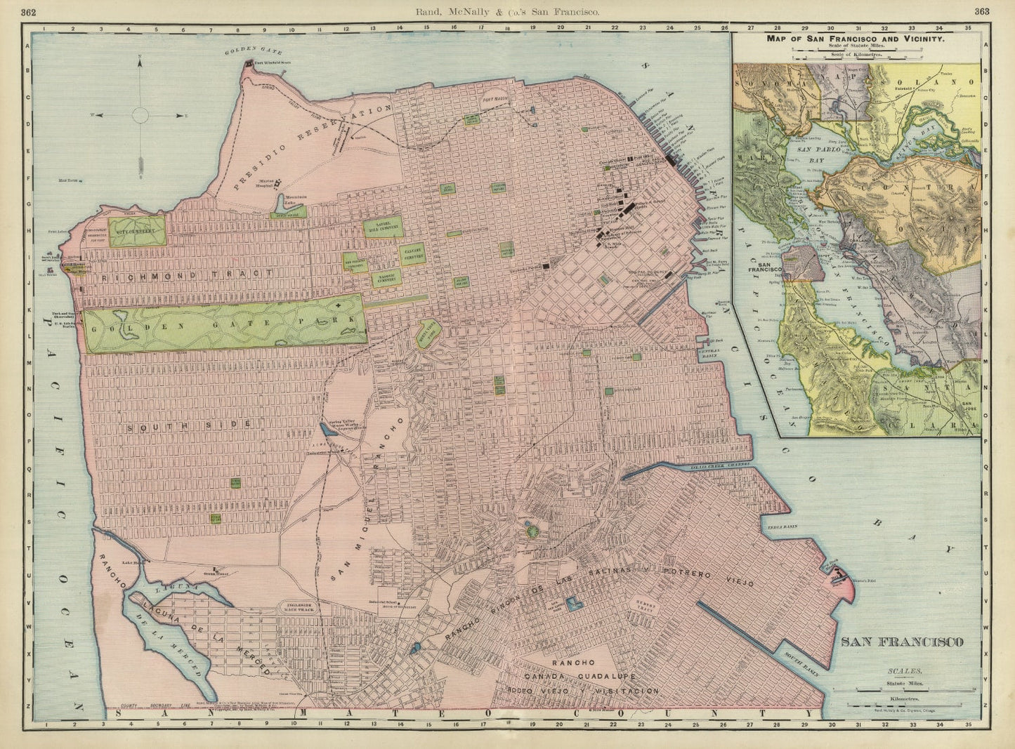 Vintage Map of San Francisco, California, 1903