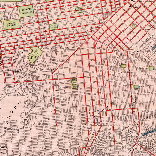 Vintage Map of San Francisco, California, 1897