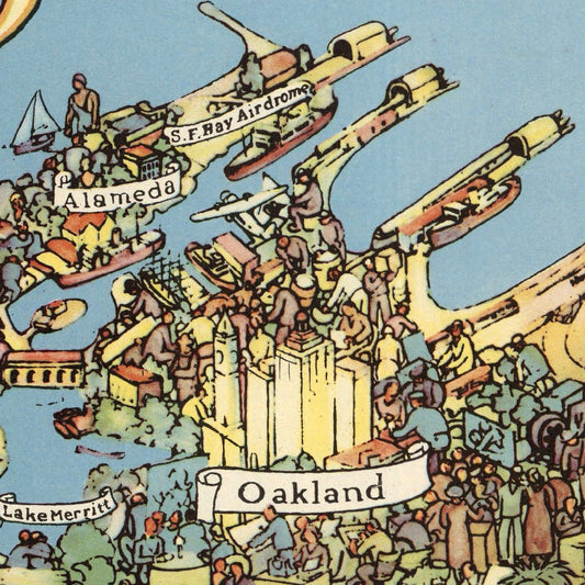 Vintage Map of San Francisco, California, 1938