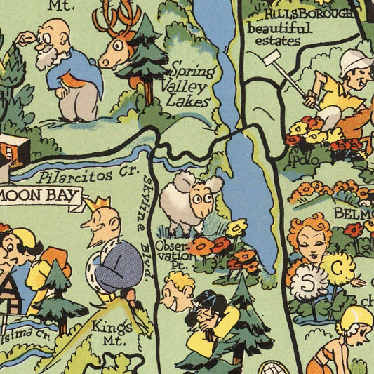 Vintage Map of San Francisco, California, 1940