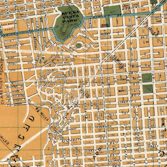 Vintage Map of San Francisco, California, 1894