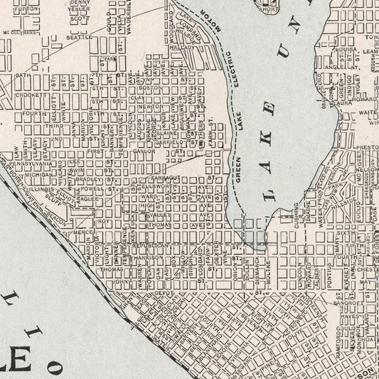 Vintage Map of Seattle, Washington, 1901