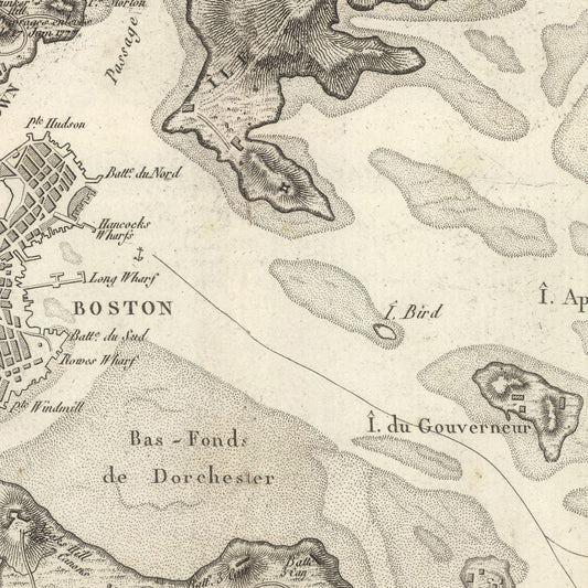 Vintage Map of Boston, Massachusetts 1807