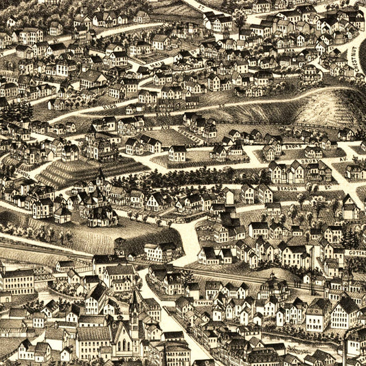 Vintage Map of Athol, Massachusetts, 1887