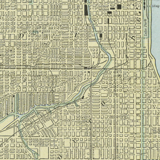 Vintage Map of Chicago, Illinois, 1889