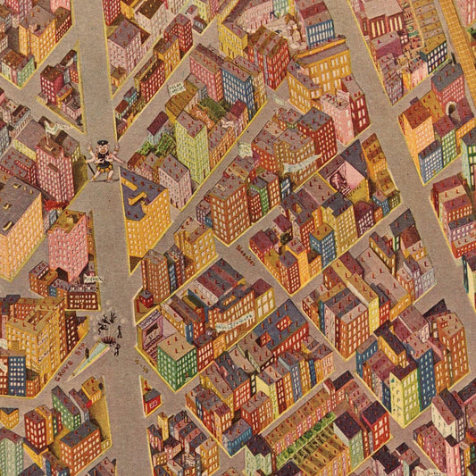 Vintage Map of Greenwich Village, New York, 1920