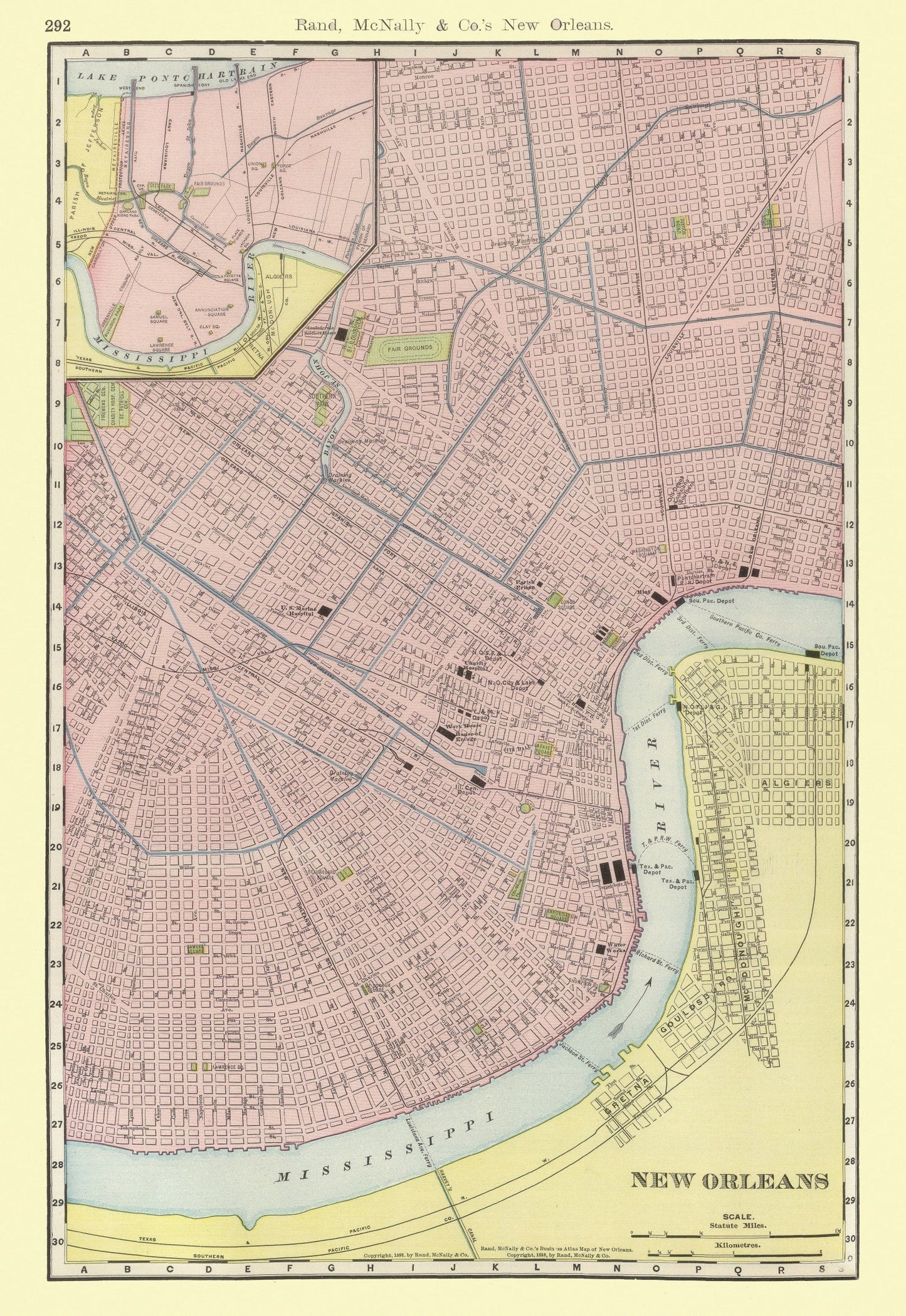 Vintage Map of New Orleans, Louisiana, 1903