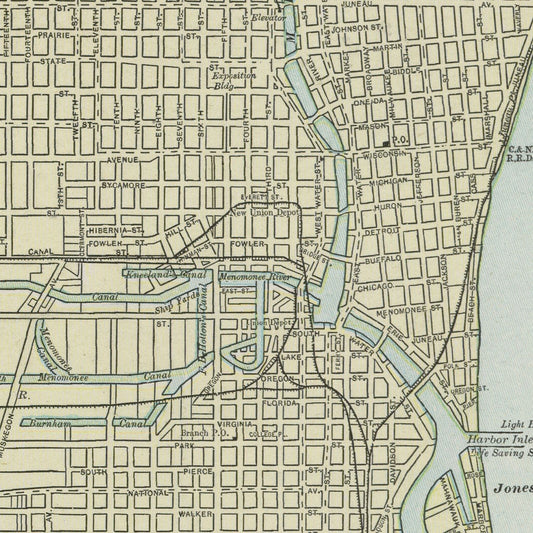 Vintage Map of Milwaukee, Wisconsin, 1901