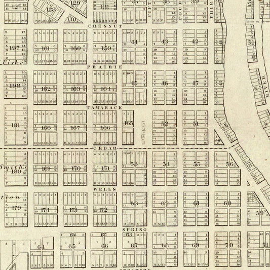 Vintage Map of Milwaukee, Wisconsin, 1856