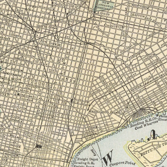Vintage Map of Philadelphia, Pennsylvania, 1901