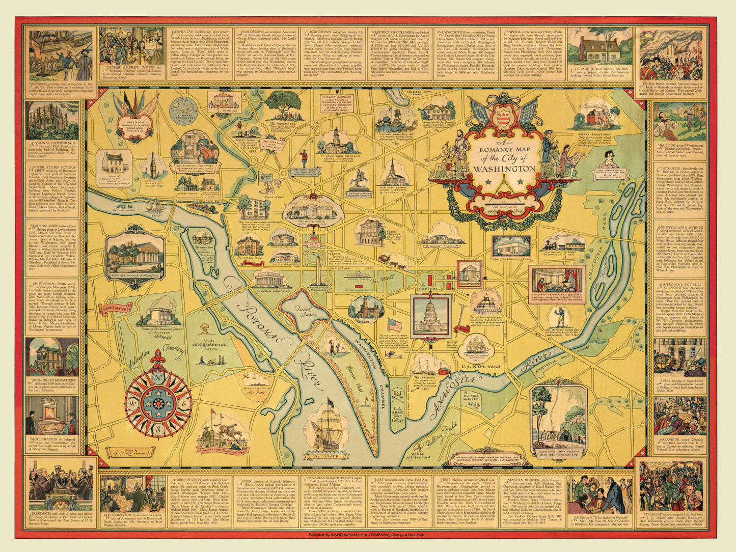 Vintage Map of Washington, DC, 1938 Wall Art