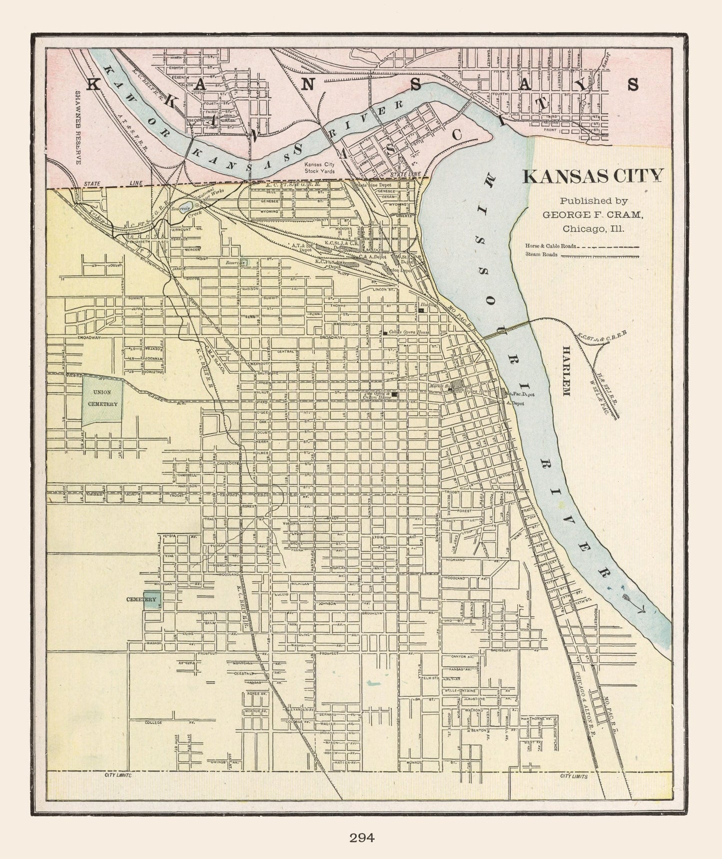Vintage Map of Kansas City, Kansas, 1901