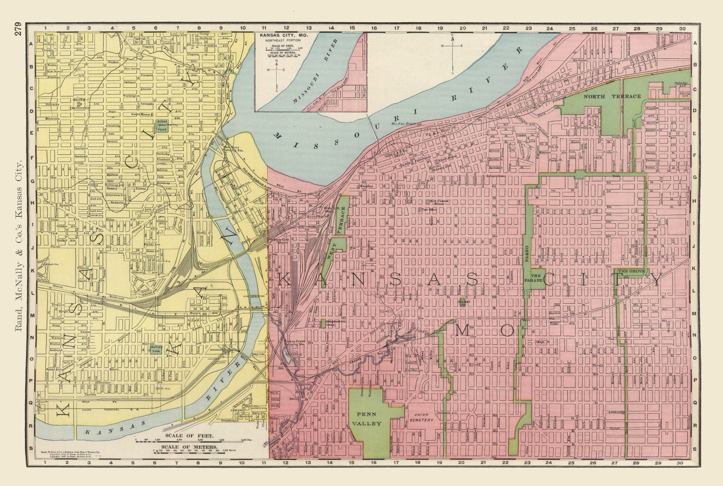 Vintage Map of Kansas City, Missouri, 1903