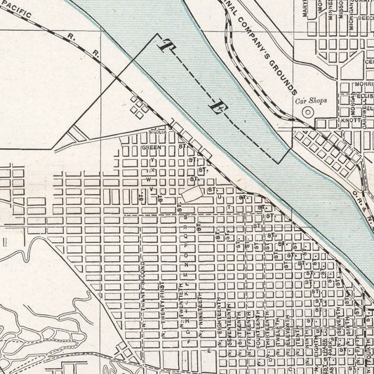Vintage Map of Portland, Oregon, 1901