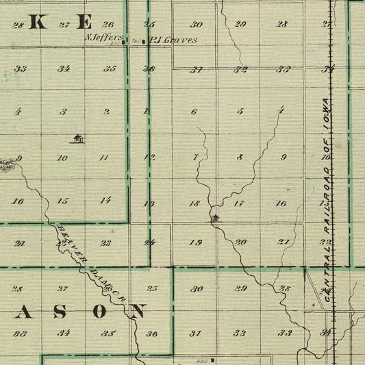 Vintage Map of Cerro Gordo County, Iowa, 1875