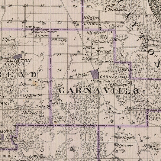 Vintage Map of Clayton County, Iowa, 1875