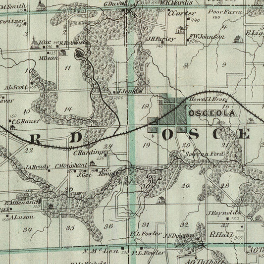 Vintage Map of Clarke County, Iowa 1875