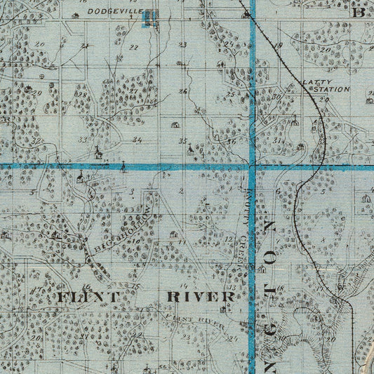 Vintage Map of Des Moines County, Iowa, 1875